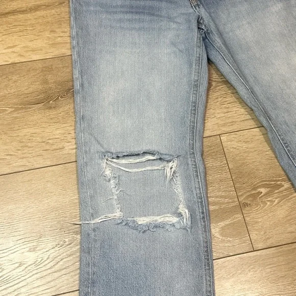 We The Free Maggie Mid Rise Straight Distressed Jeans in Light Stone - Picture 9 of 16